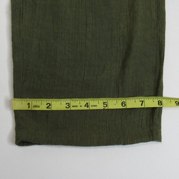 by & by Womens Linen Paperbag-Waist Pants w/ Built in Shorts Size XL Olive Green - Picture 8 of 8